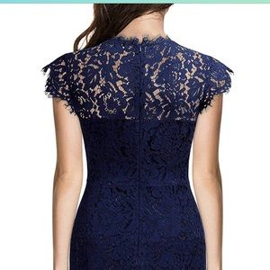 Navy blue lace dress. New with tags